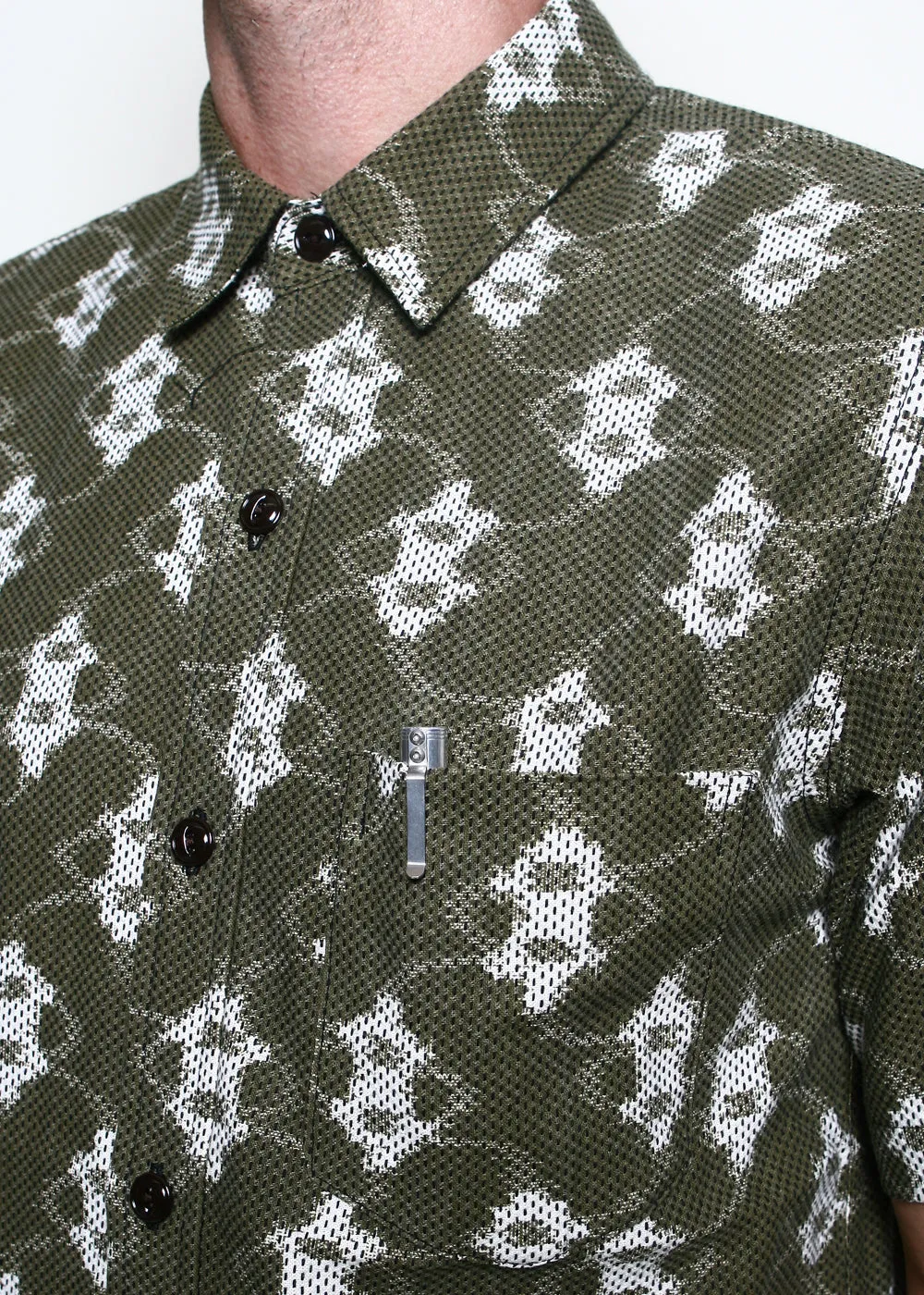 Oxford Shirt // Ikat Sashiko Olive sold by Rogue Territory product image thumbnail 2