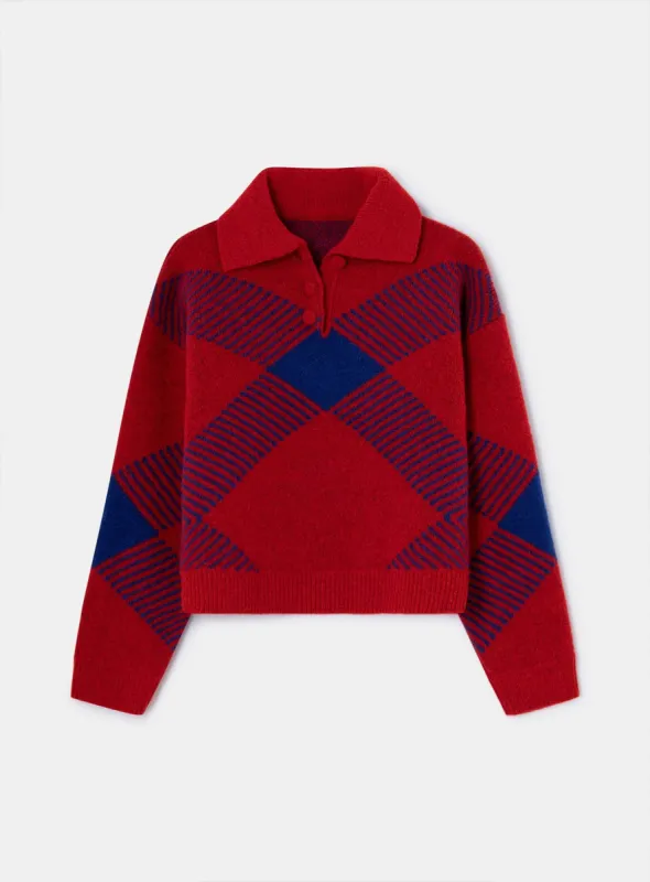 SLOANE POLO NECK RED KNIT sold by LAAGAM