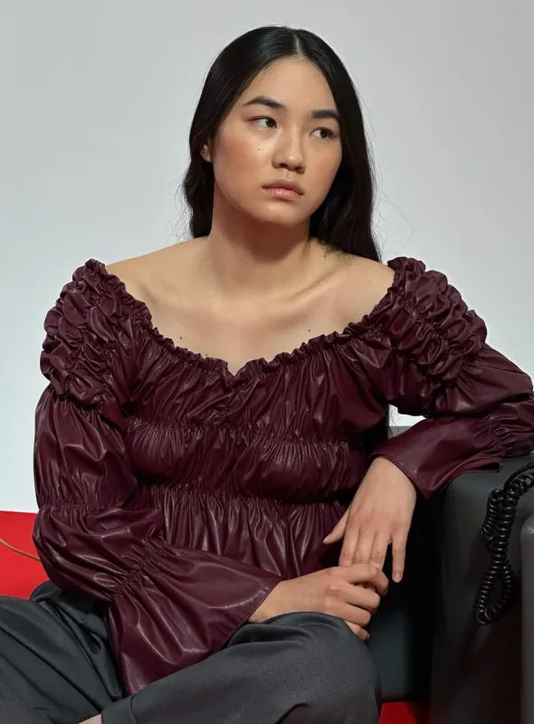 SADIE BURGUNDY BLOUSE made by LAAGAM