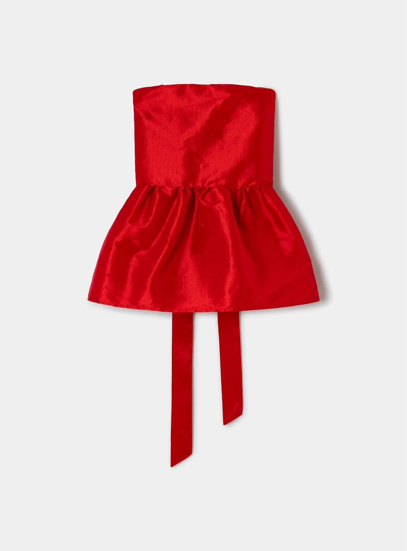 CECILE RED STRAPLESS TOP sold by LAAGAM