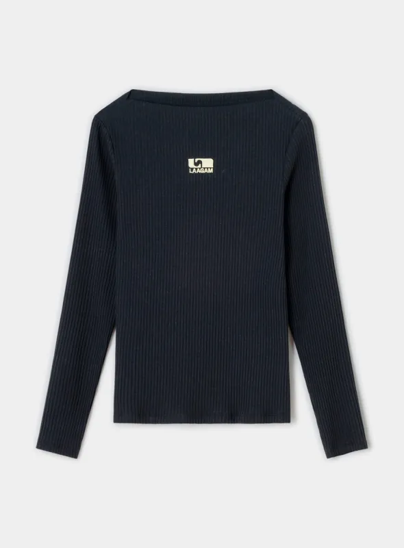 EMORY BLACK LONGSLEEVE T-SHIRT sold by LAAGAM