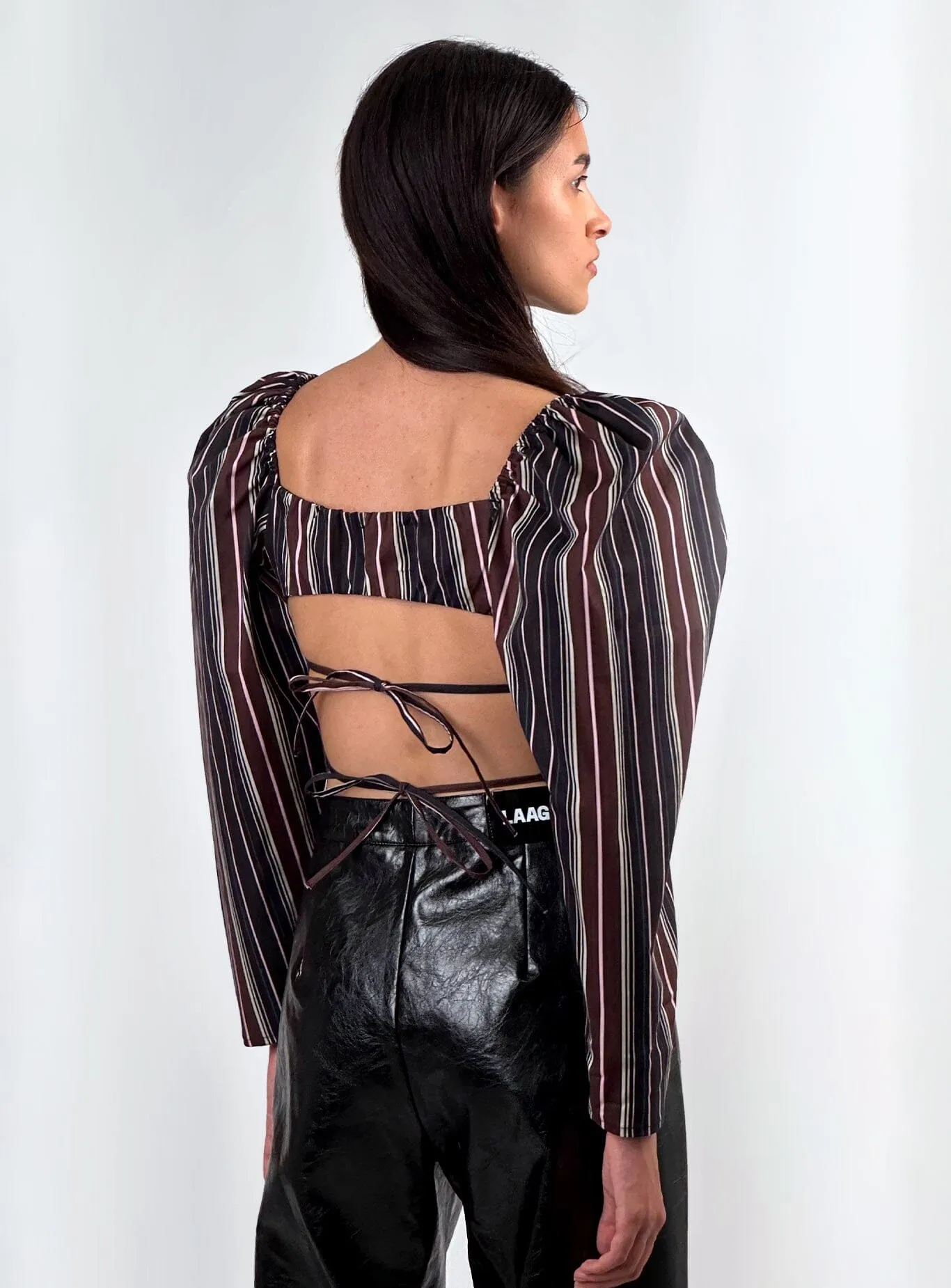 BRIGITTE STRIPED PUFF SLEEVE BLOUSE sold by LAAGAM product image thumbnail 2