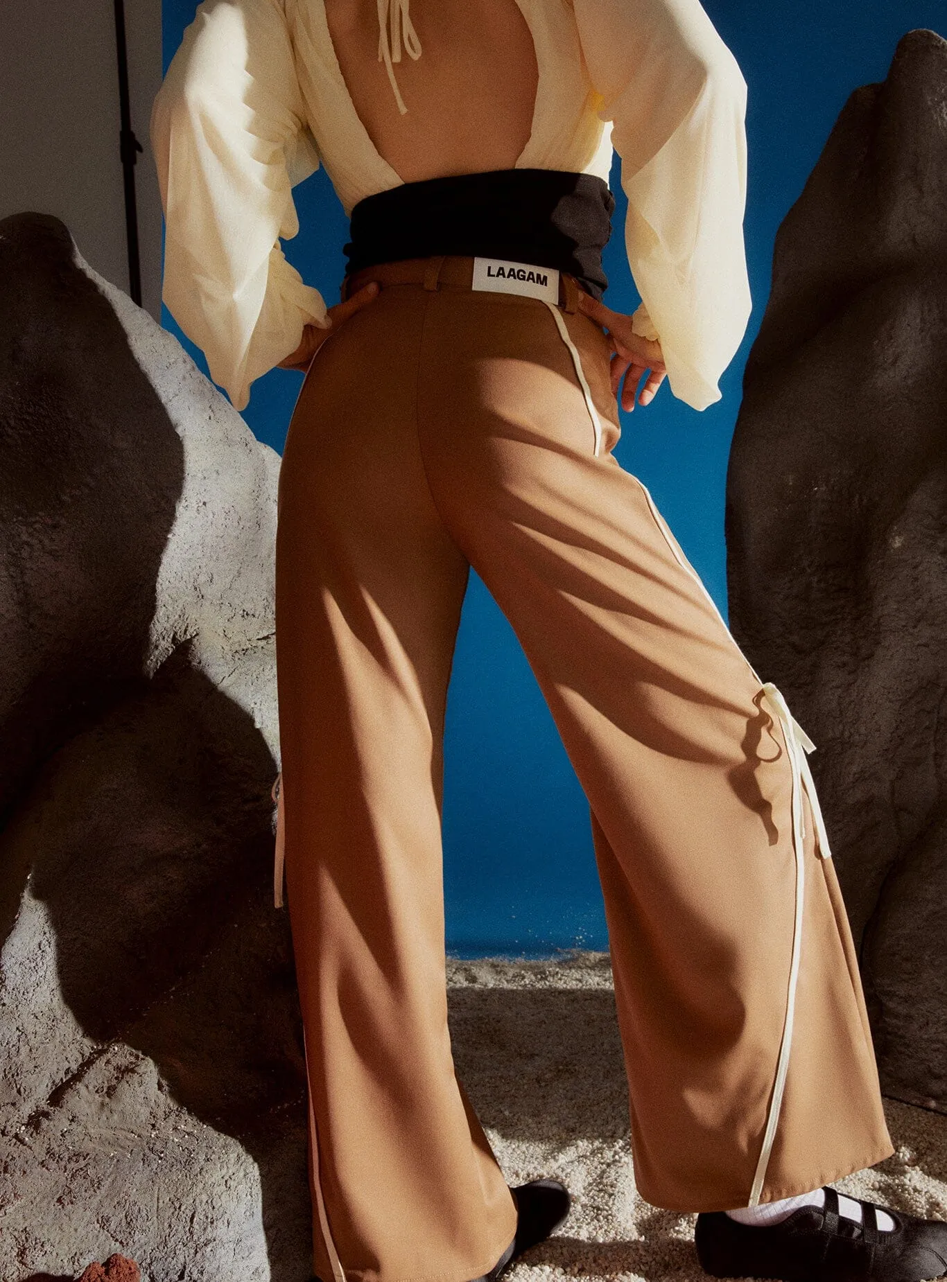 VICKY CAMEL PANTS sold by LAAGAM product image thumbnail 3