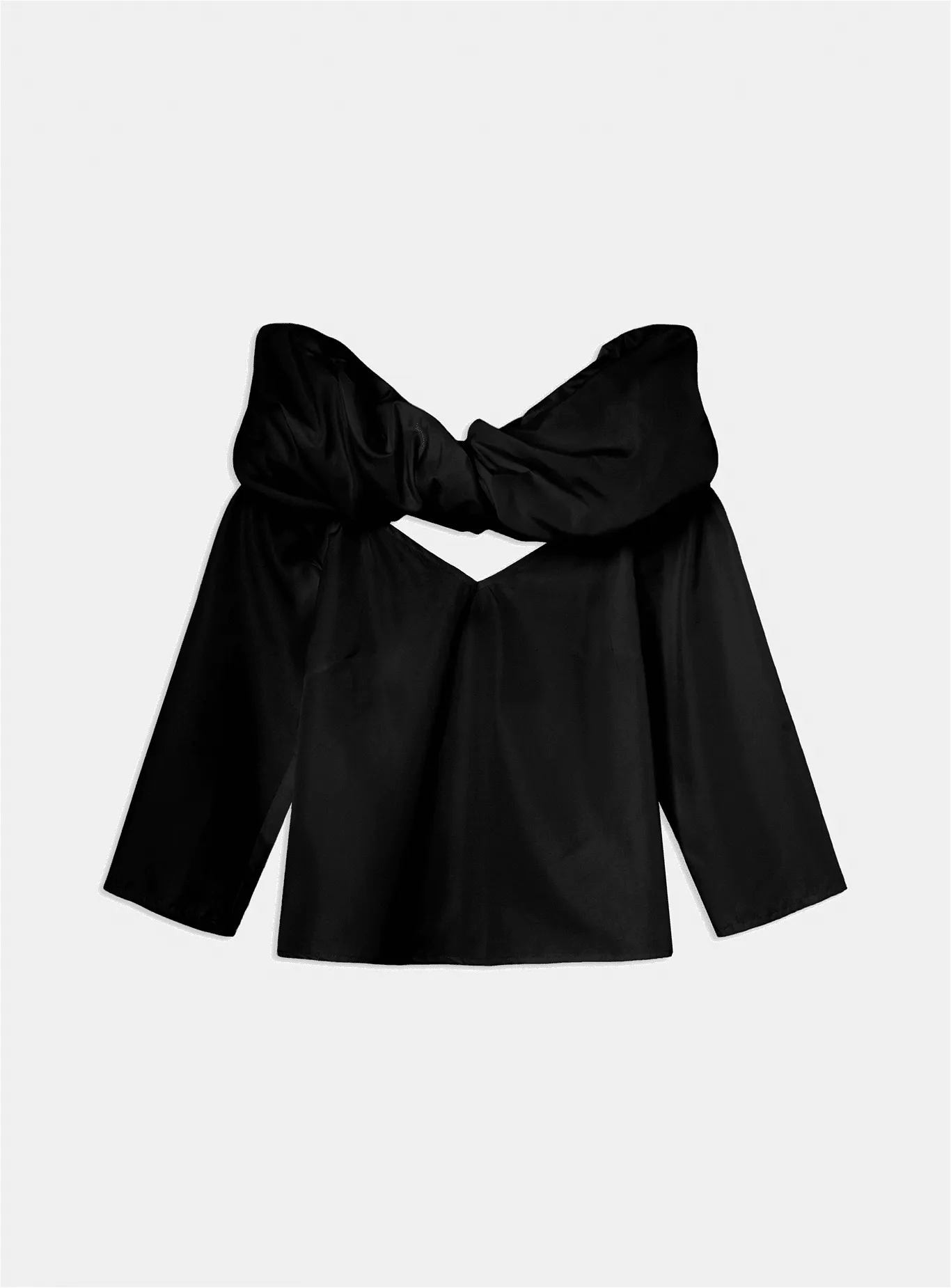 OPHELIA BLACK OFF-SHOULDER BLOUSE sold by LAAGAM