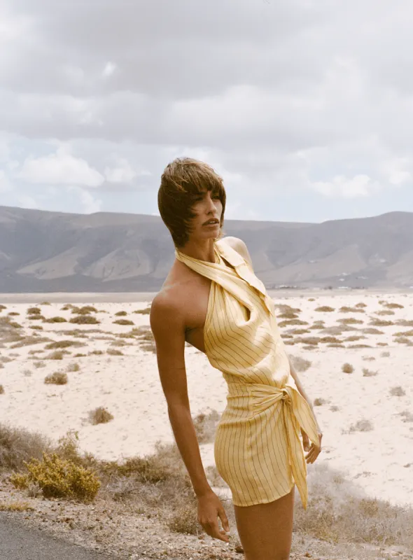 AMAZONA YELLOW SHORT DRESS sold by LAAGAM