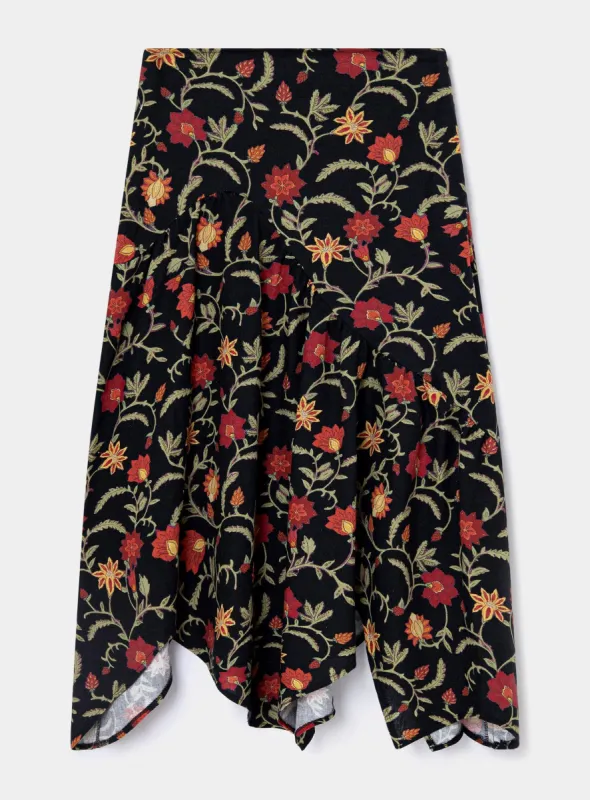 TIJUANA MIDI ASYMMETRIC SKIRT sold by LAAGAM