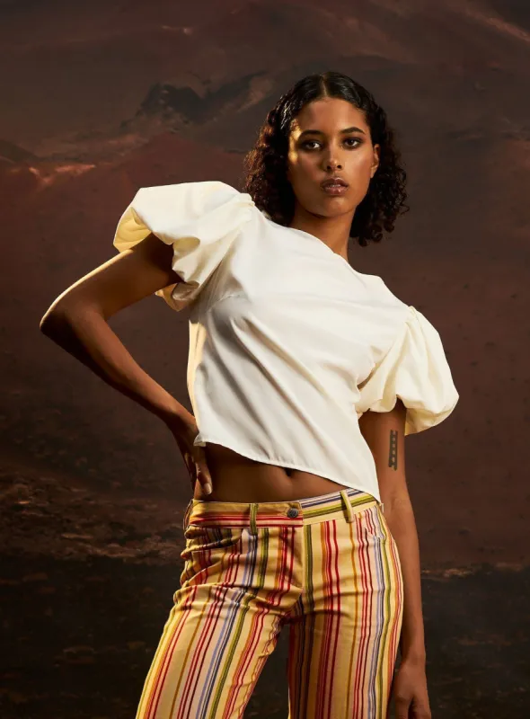 SIMONE ECRU PUFF SLEEVE BLOUSE sold by LAAGAM