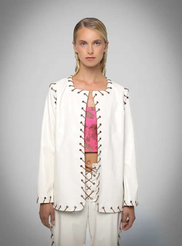 FRANK LACE UP JACKET sold by LAAGAM