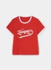 OLYMPIA RED COTTON LOGO T-SHIRT sold by LAAGAM