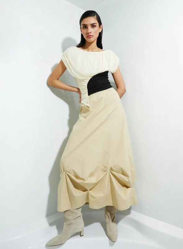 CHESTER PINCHED LONG SKIRT sold by LAAGAM