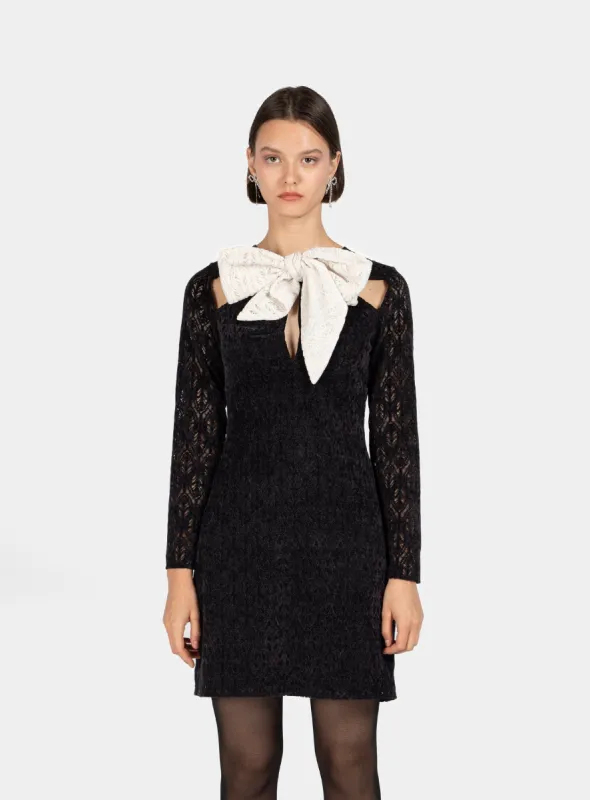 CANDICE BOW TEXTURED DRESS sold by LAAGAM