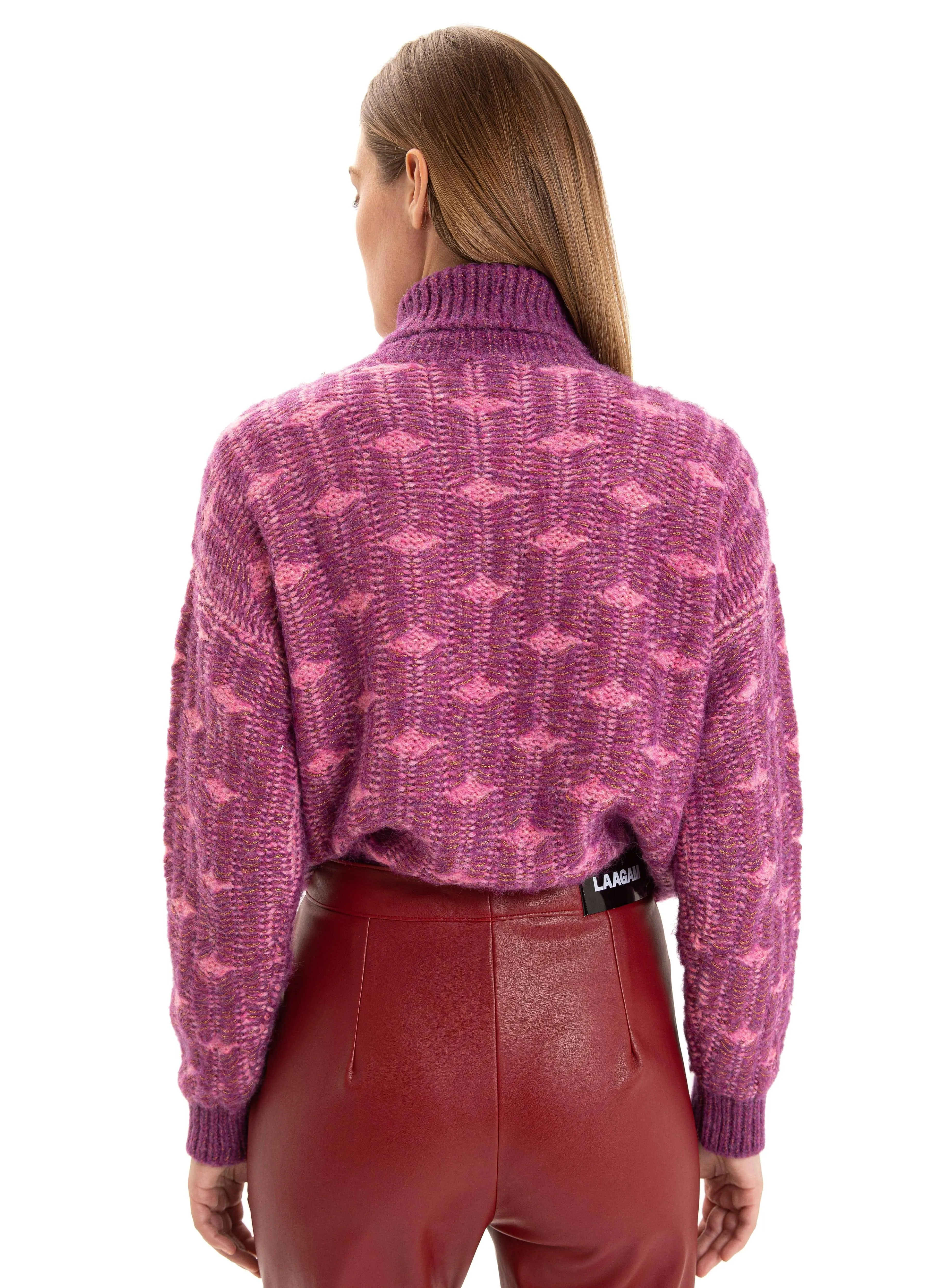 VERMONT PURPLE TURTLE NECK KNIT sold by LAAGAM product image thumbnail 3