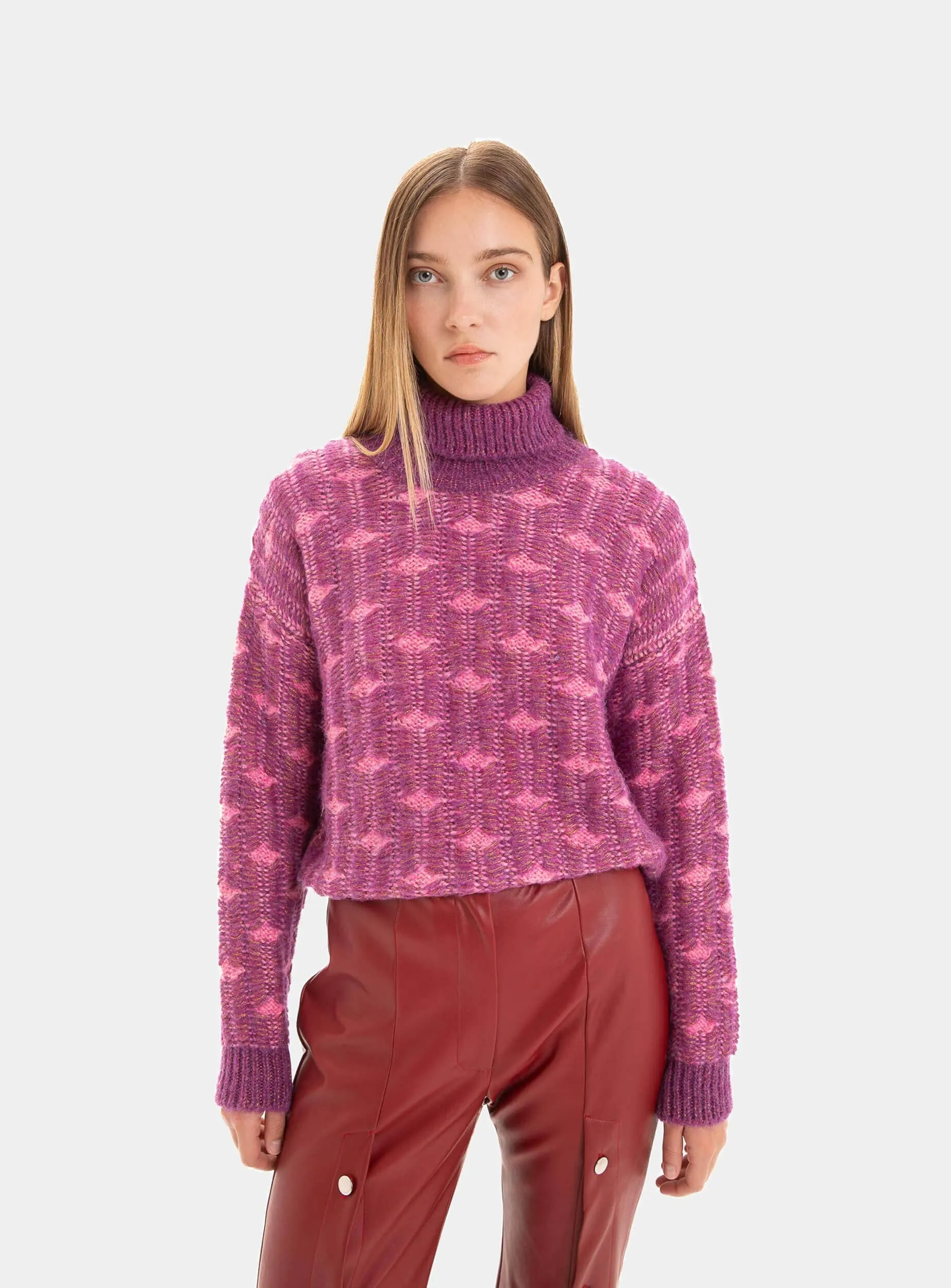 VERMONT PURPLE TURTLE NECK KNIT sold by LAAGAM
