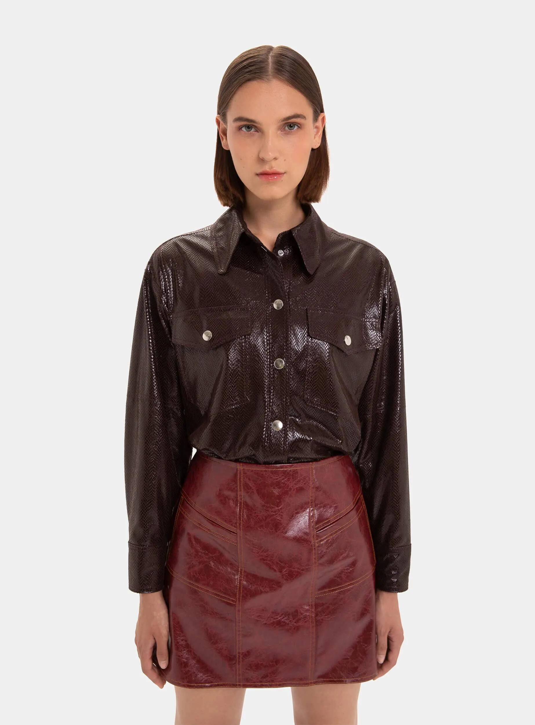 ADDER SNAKESKIN-EFFECT OVERSHIRT sold by LAAGAM