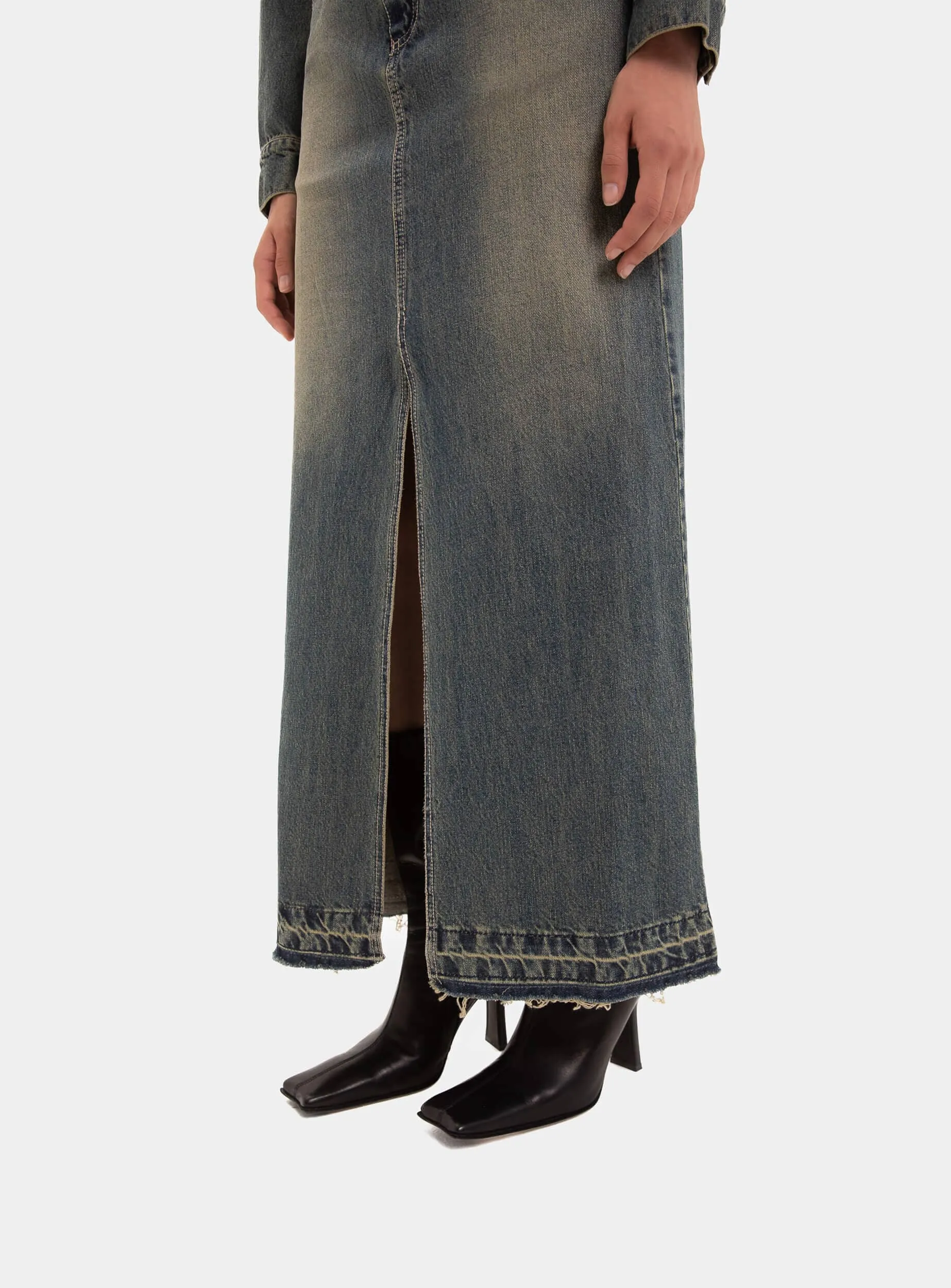 THELMA LOW WAIST DENIM SKIRT sold by LAAGAM product image thumbnail 3