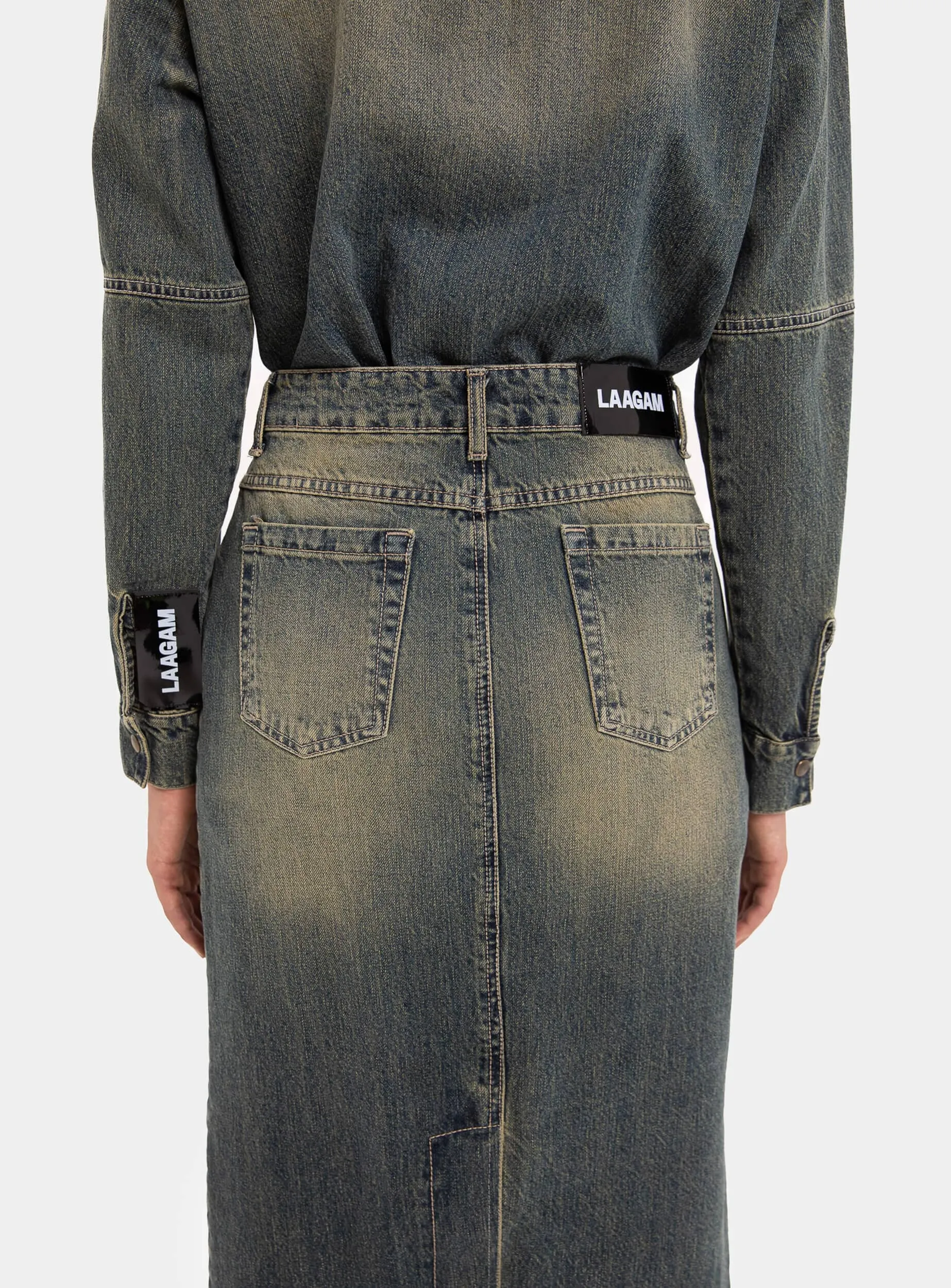 THELMA LOW WAIST DENIM SKIRT sold by LAAGAM product image thumbnail 4