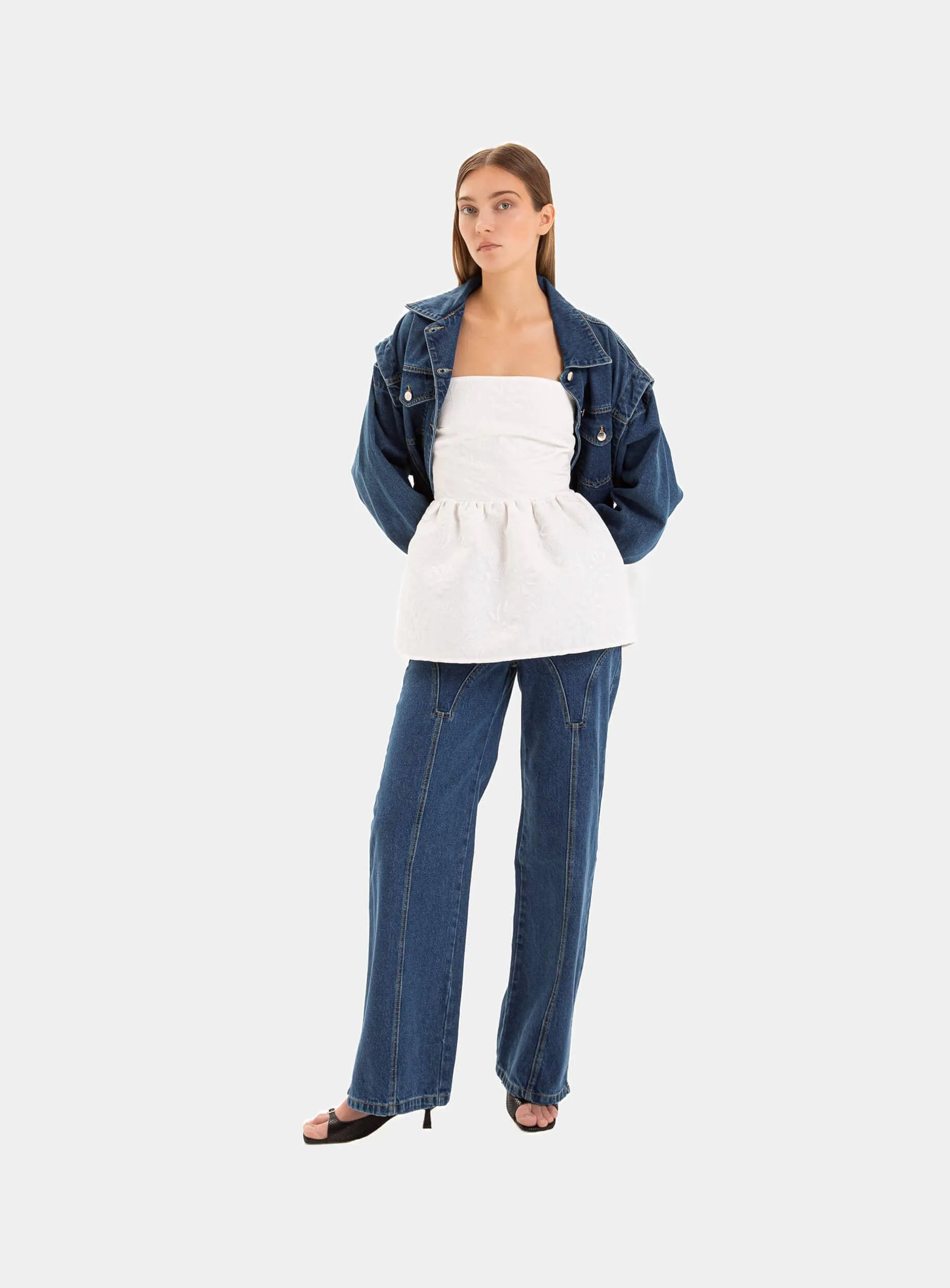 CECILE WHITE STRAPLESS TOP sold by LAAGAM product image thumbnail 4