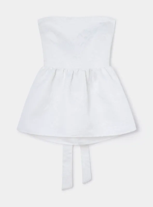CECILE WHITE STRAPLESS TOP sold by LAAGAM