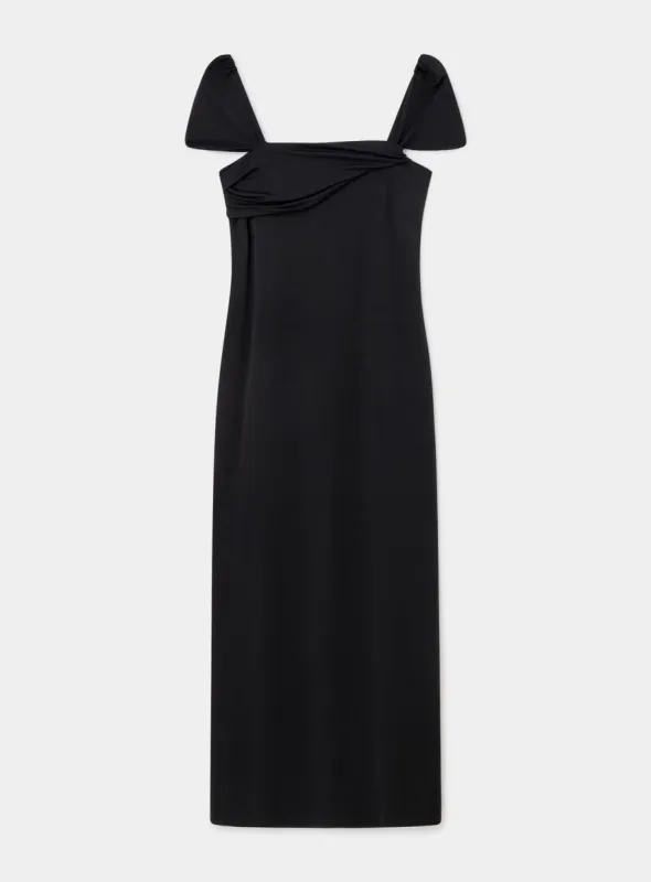 SIA BLACK JERSEY MIDI DRESS sold by LAAGAM