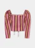 BRIGITTE PINK STRIPED PUFF SLEEVE BLOUSE sold by LAAGAM