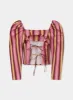 BRIGITTE PINK STRIPED PUFF SLEEVE BLOUSE sold by LAAGAM