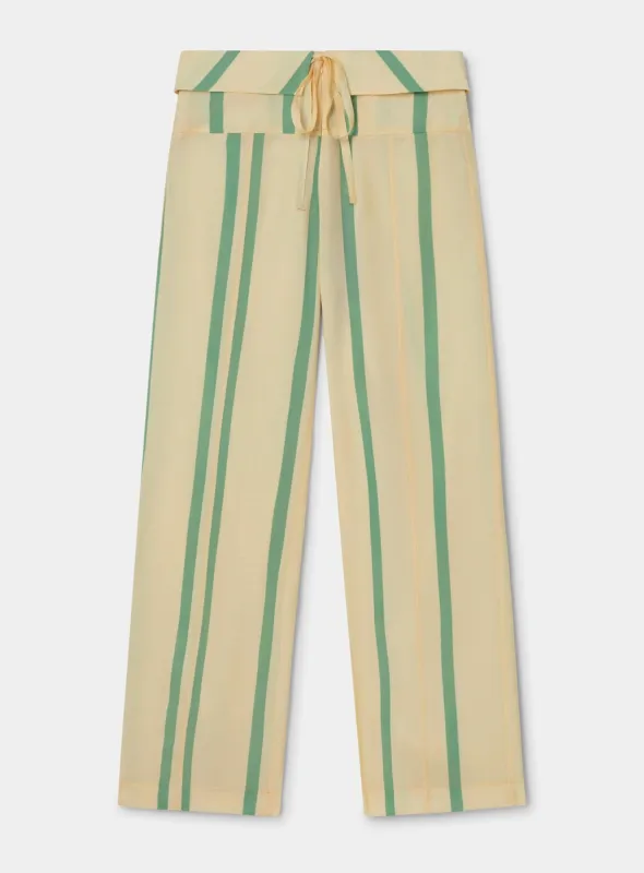 TASHI YELLOW STRIPED FLOW PANTS sold by LAAGAM