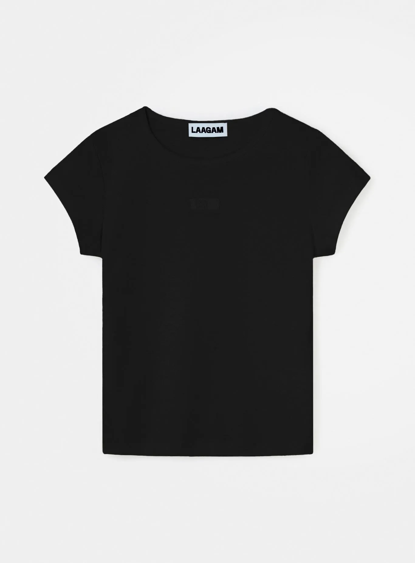 BLACK EMBROIDERED LOGO T-SHIRT sold by LAAGAM
