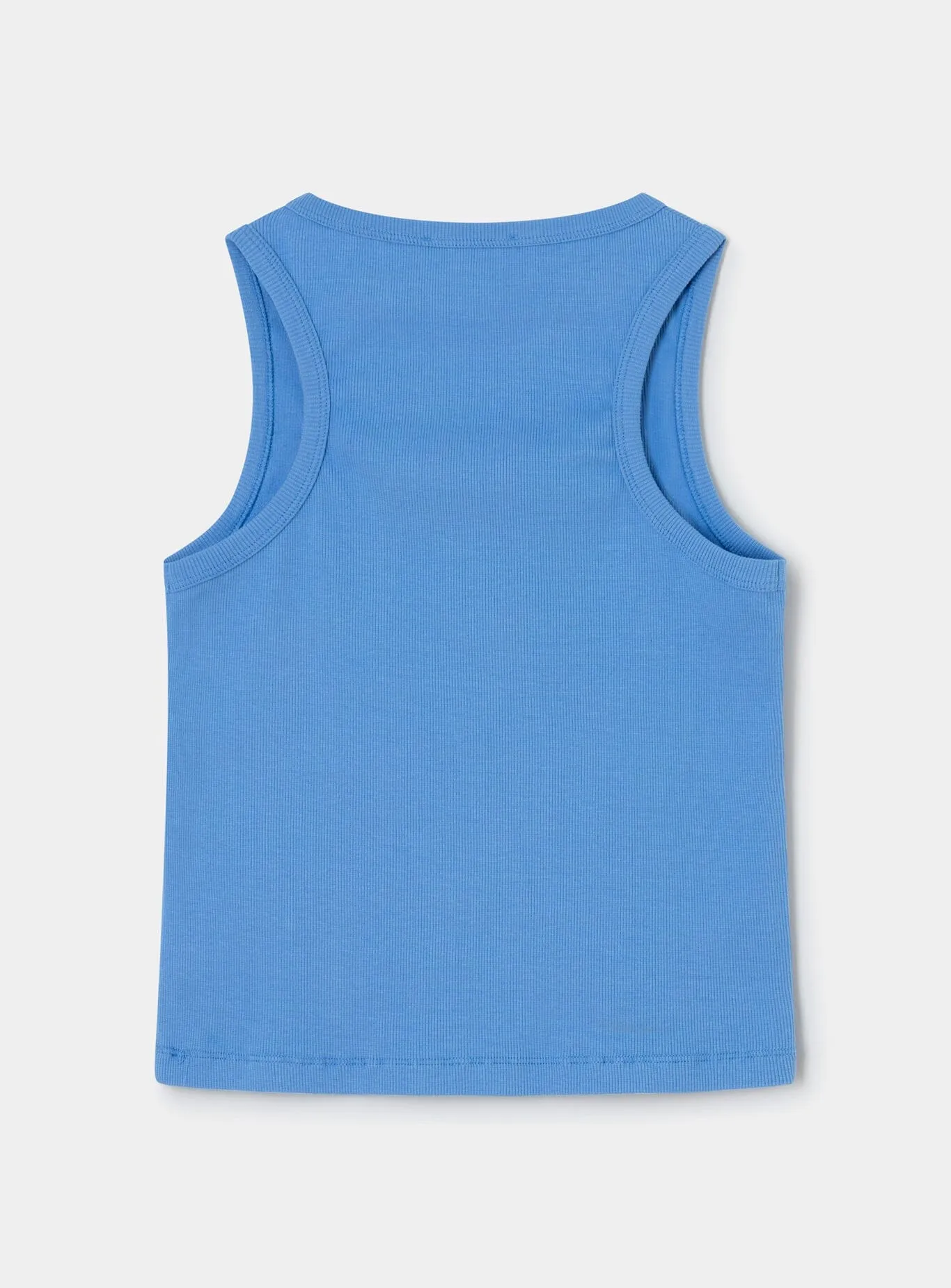 BLUE EMBROIDERED LOGO TANK TOP sold by LAAGAM product image thumbnail 2