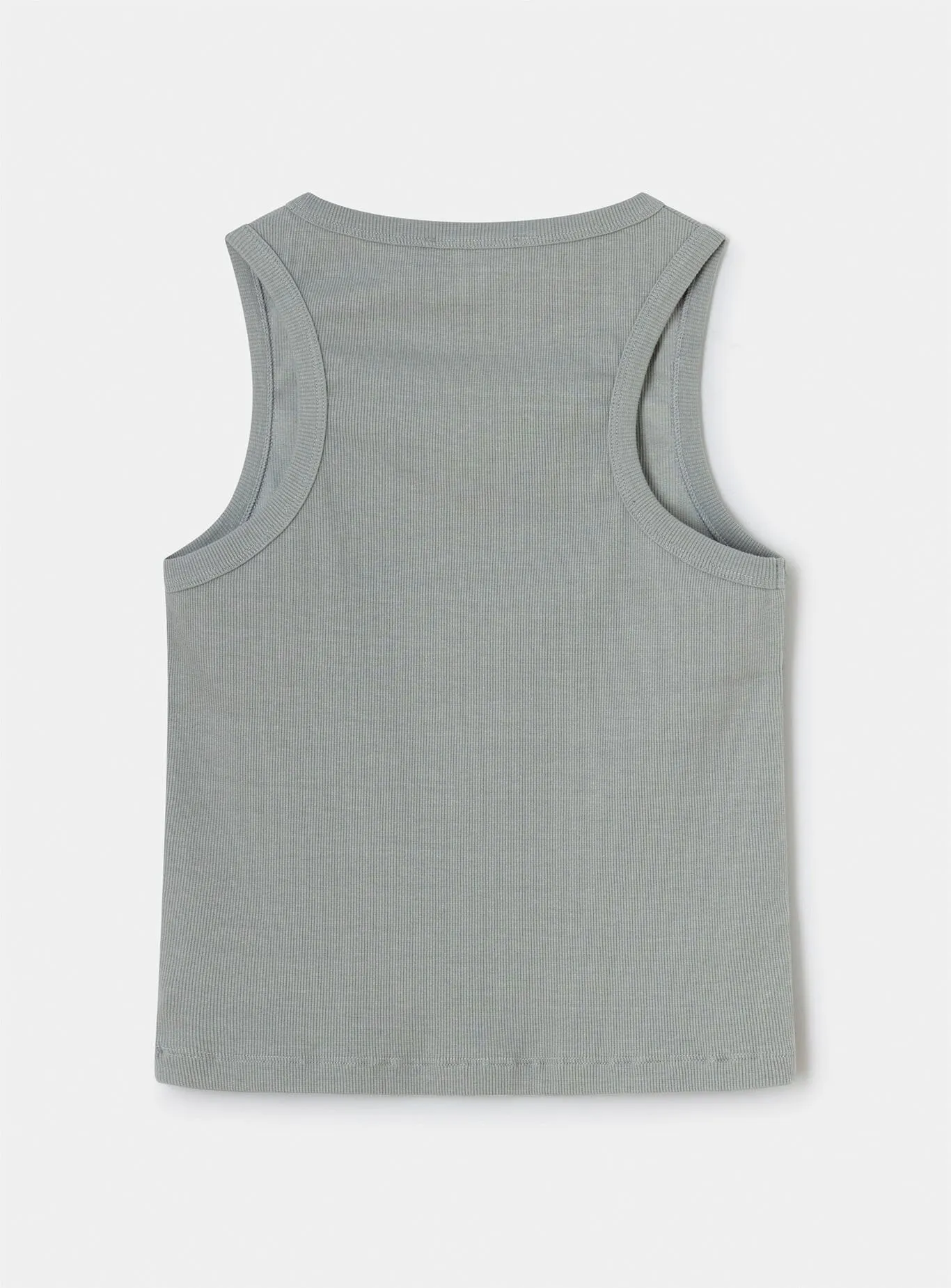 GREY EMBROIDERED LOGO TANK TOP sold by LAAGAM product image thumbnail 2