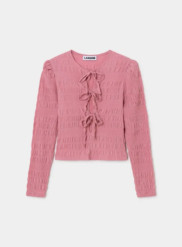 BABET PINK TEXTURED BLOUSE sold by LAAGAM