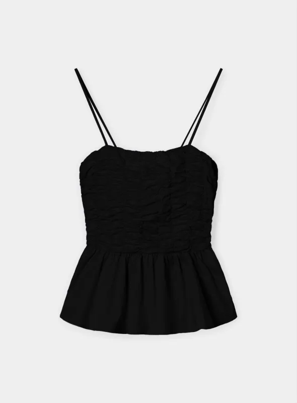 MATILDA BLACK RUCHED TOP sold by LAAGAM