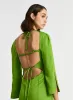 KIMBERLY GREEN SATIN MIDI DRESS sold by LAAGAM