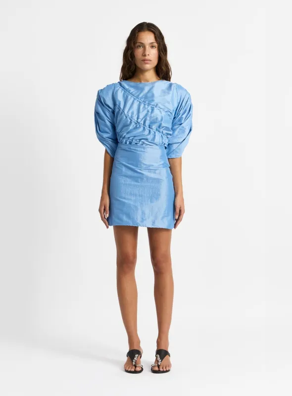 IDUNA BLUE SHORT DRESS sold by LAAGAM