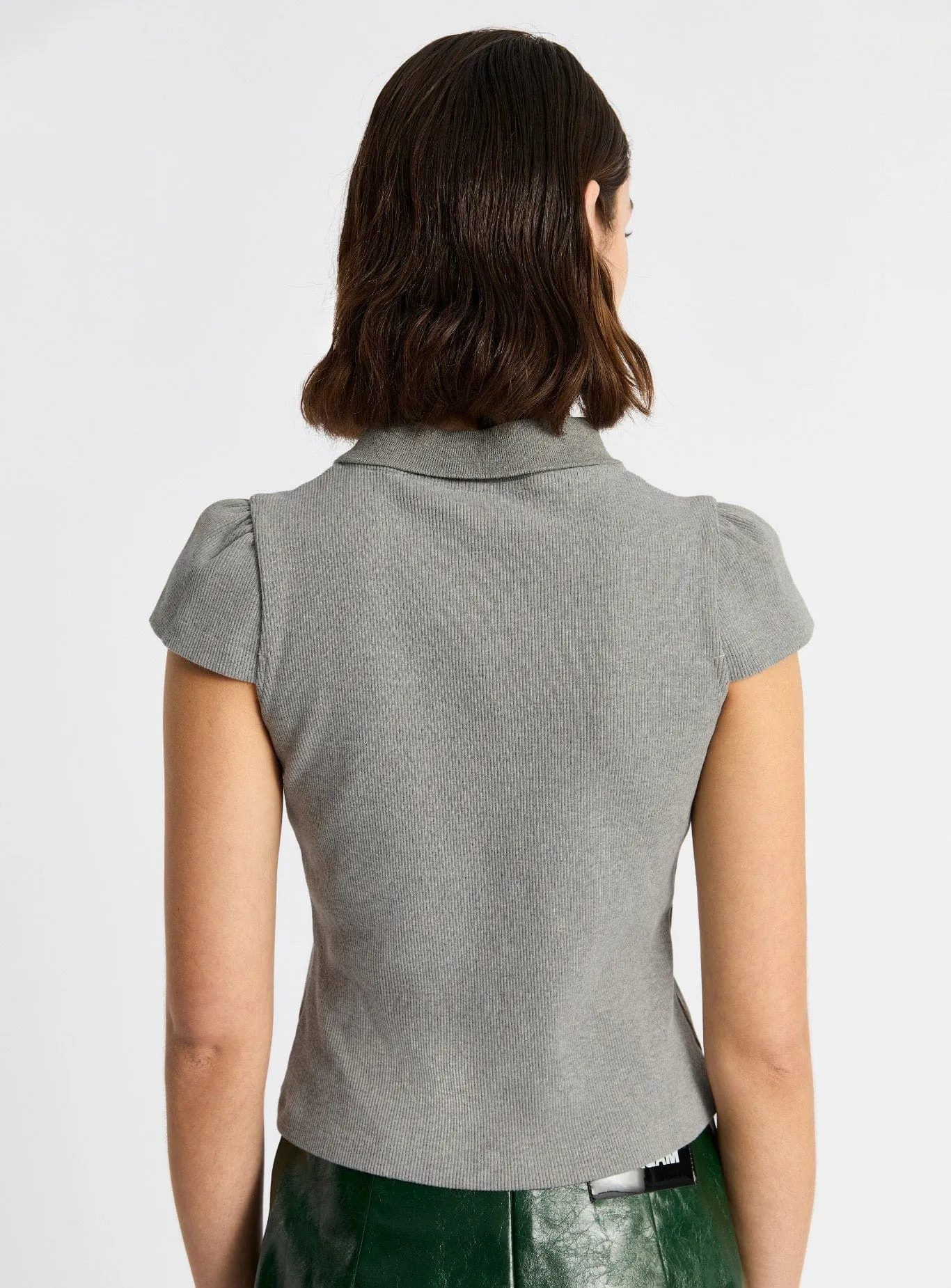ERYA GREY POLO T-SHIRT sold by LAAGAM product image thumbnail 2
