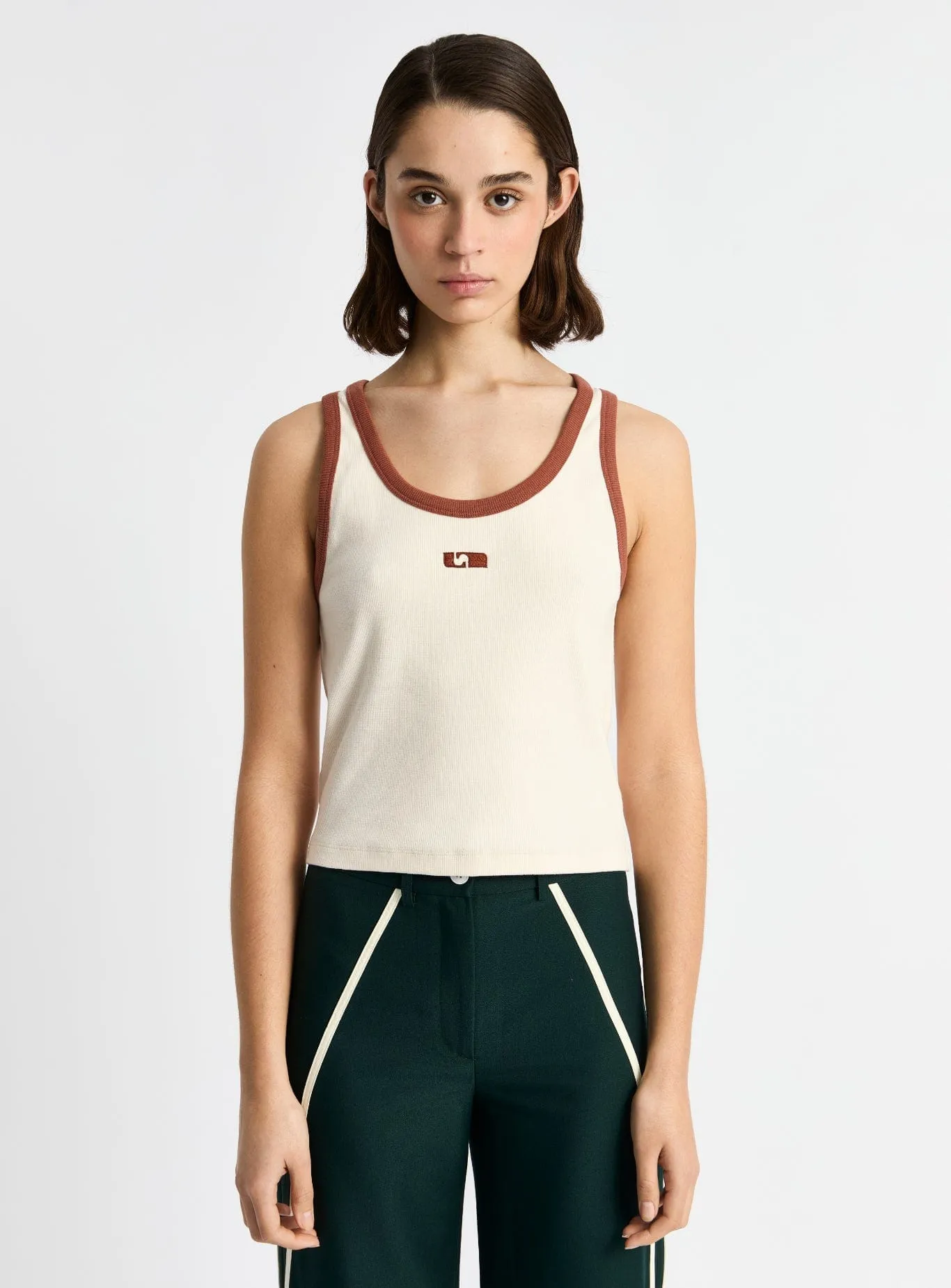 KELSI ECRU TANK TOP sold by LAAGAM