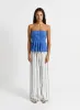 EWAN BLUE PLEATED TOP sold by LAAGAM