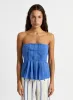 EWAN BLUE PLEATED TOP sold by LAAGAM