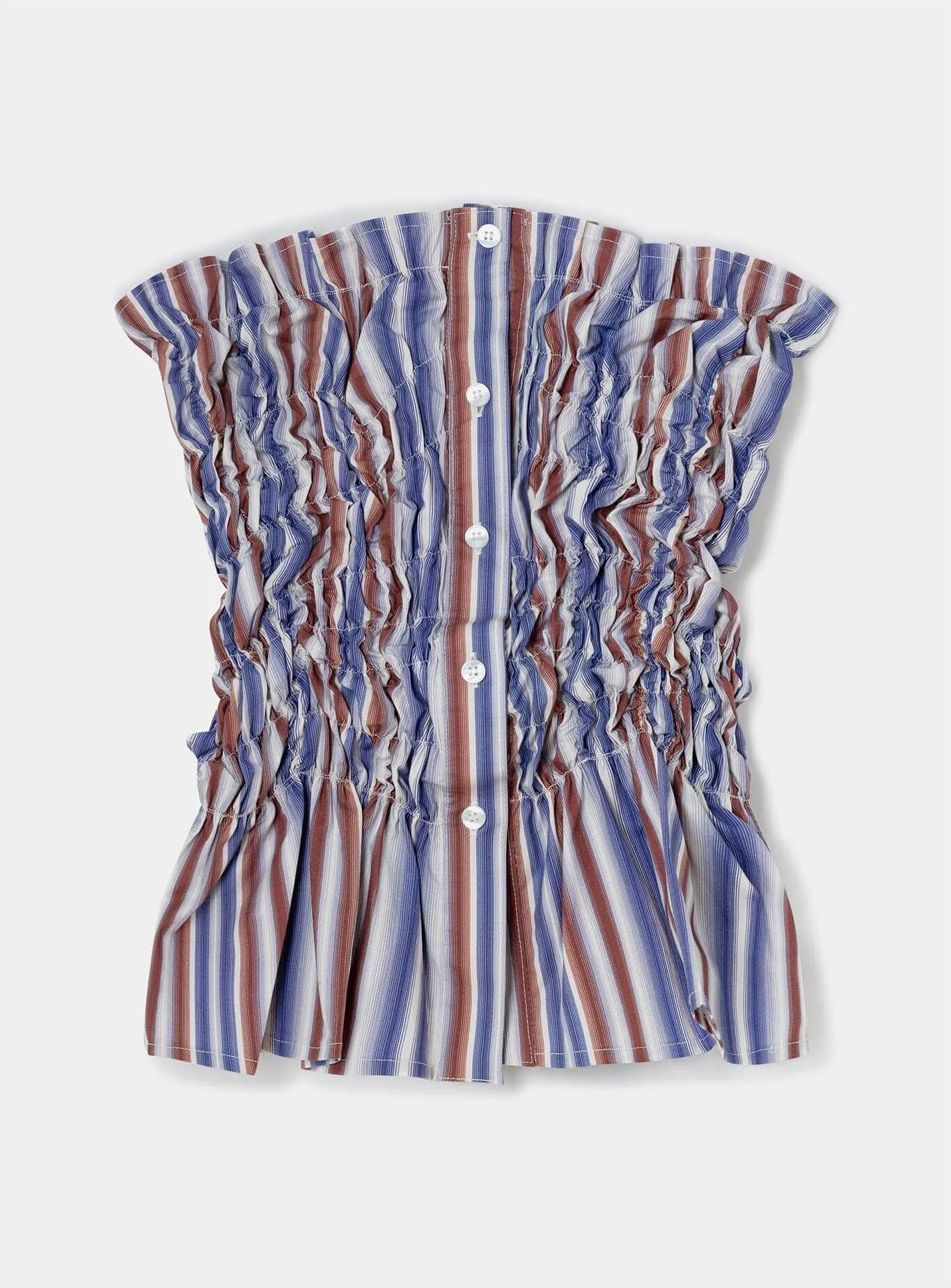 SUSAN BLUE STRIPED RUCHED TOP sold by LAAGAM product image thumbnail 5