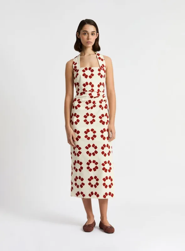 LEANDRA ECRU MIDI DRESS sold by LAAGAM