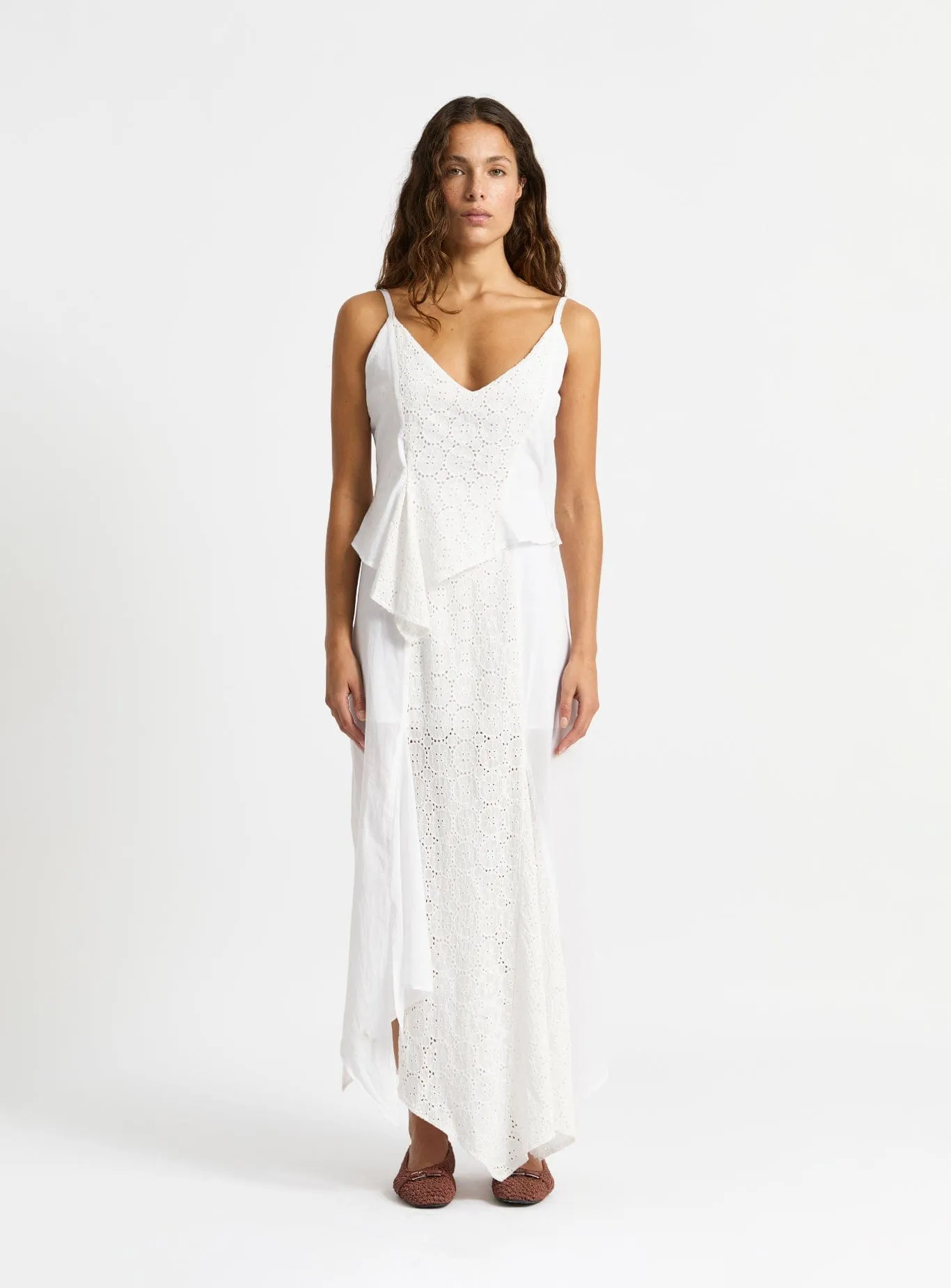 LEA WHITE LACE MIDI DRESS sold by LAAGAM