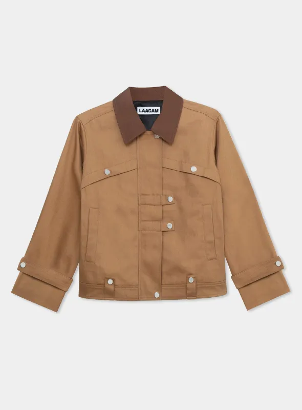 NEXA SERGE CAMEL JACKET made by LAAGAM