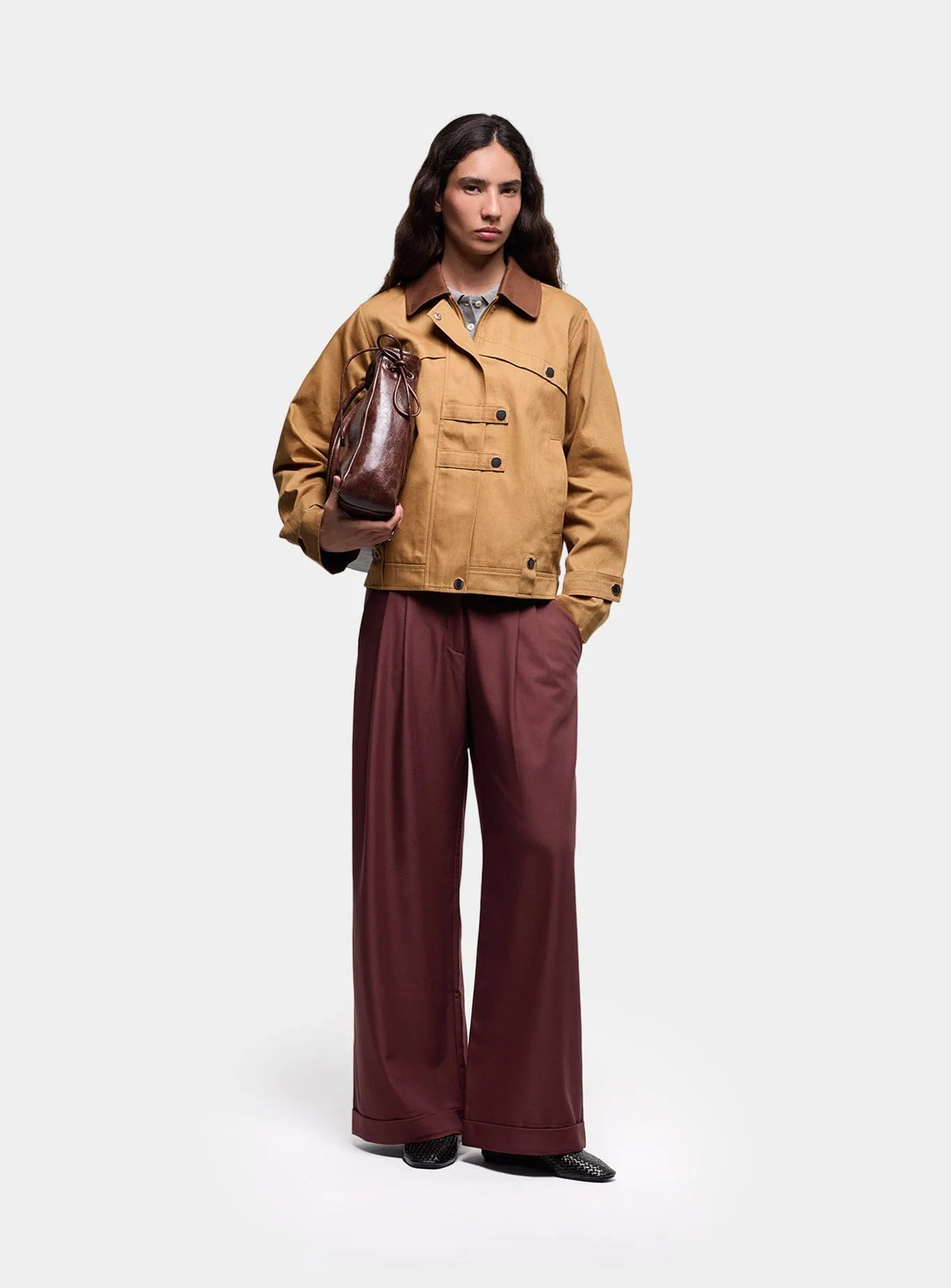 NEXA SERGE CAMEL JACKET sold by LAAGAM product image thumbnail 2