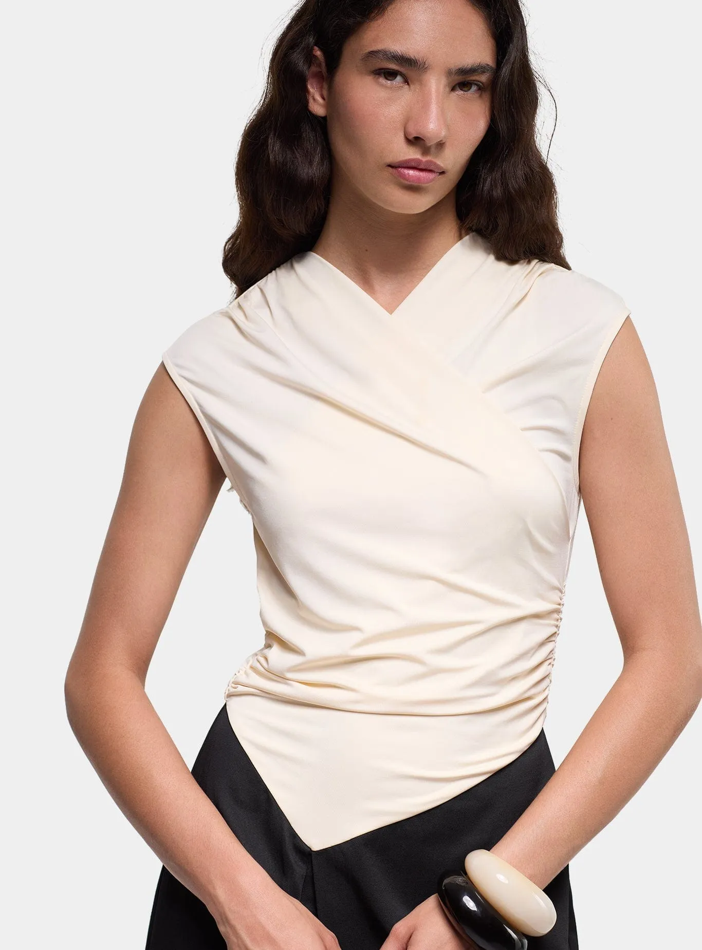 SELENE BLACK & ECRU MIDI DRESS sold by LAAGAM product image thumbnail 4