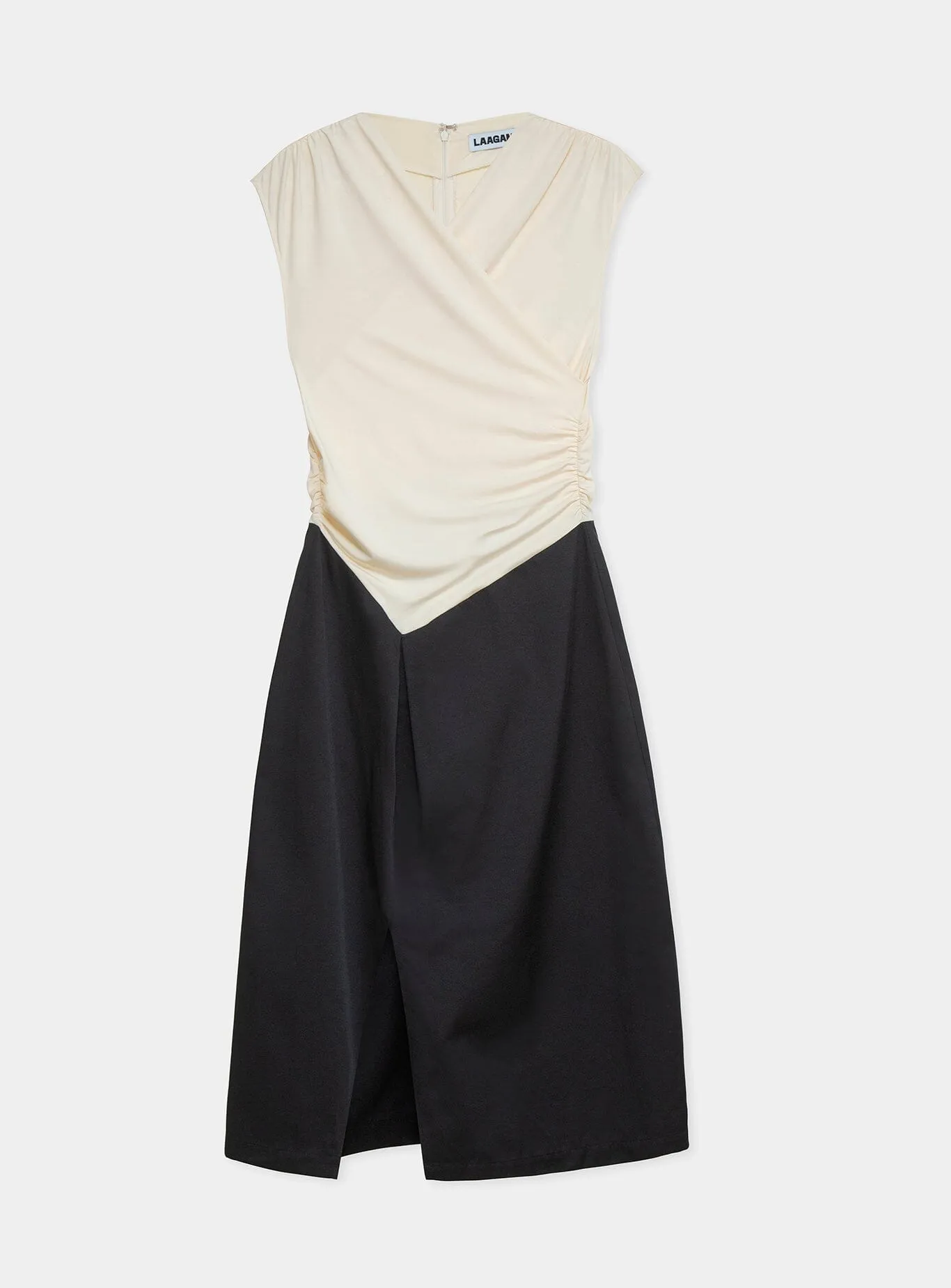 SELENE BLACK & ECRU MIDI DRESS sold by LAAGAM