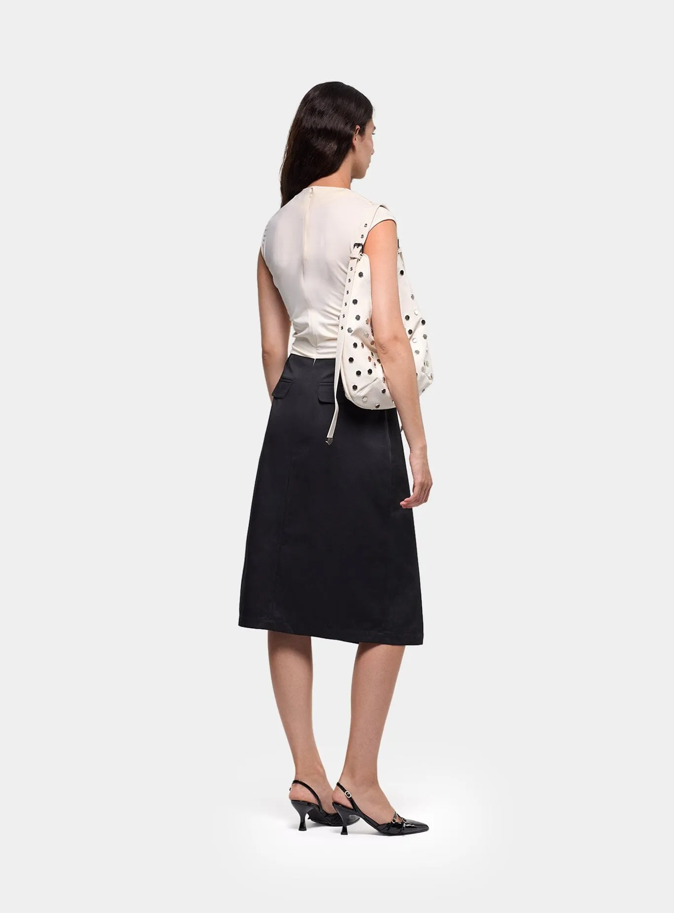 SELENE BLACK & ECRU MIDI DRESS sold by LAAGAM product image thumbnail 3