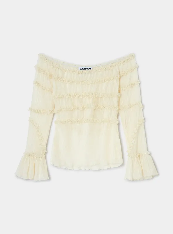 PETRA ECRU TEXTURED BLOUSE sold by LAAGAM
