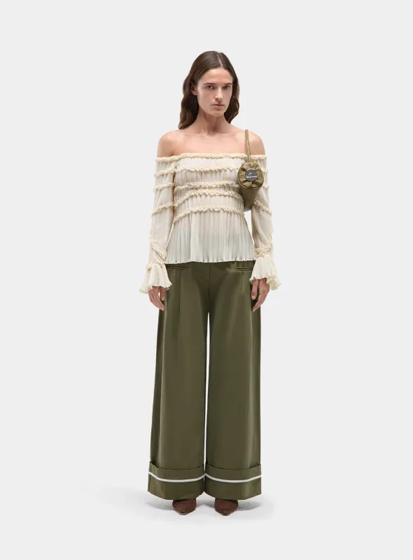 JET KHAKI TAILORED PANTS sold by LAAGAM