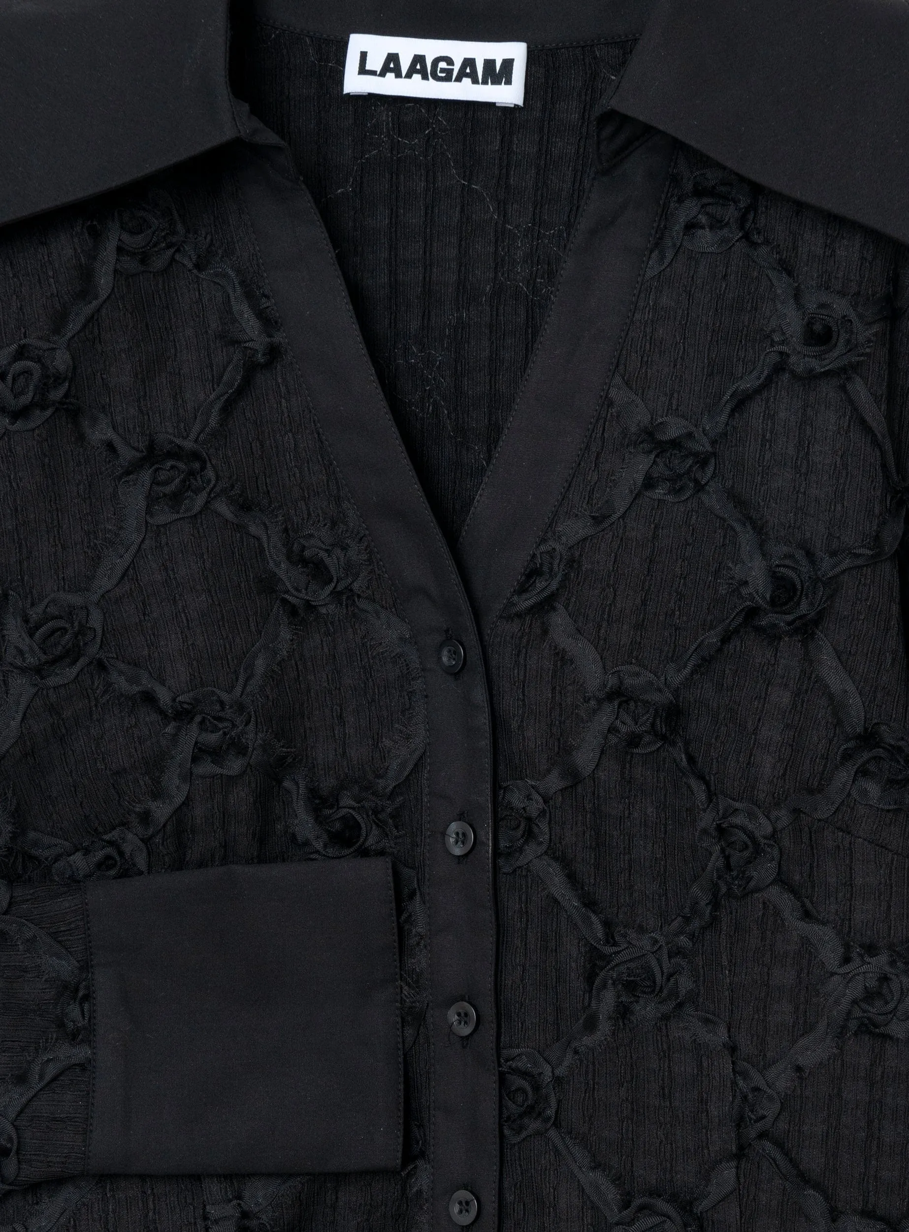 SALLY BLACK TEXTURED SHIRT sold by LAAGAM product image thumbnail 3