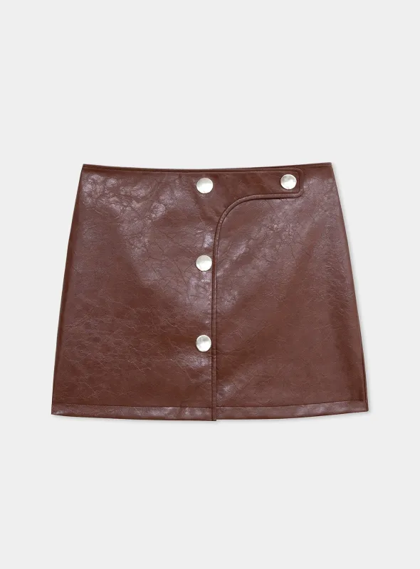 LENA BROWN SHORT SKIRT sold by LAAGAM
