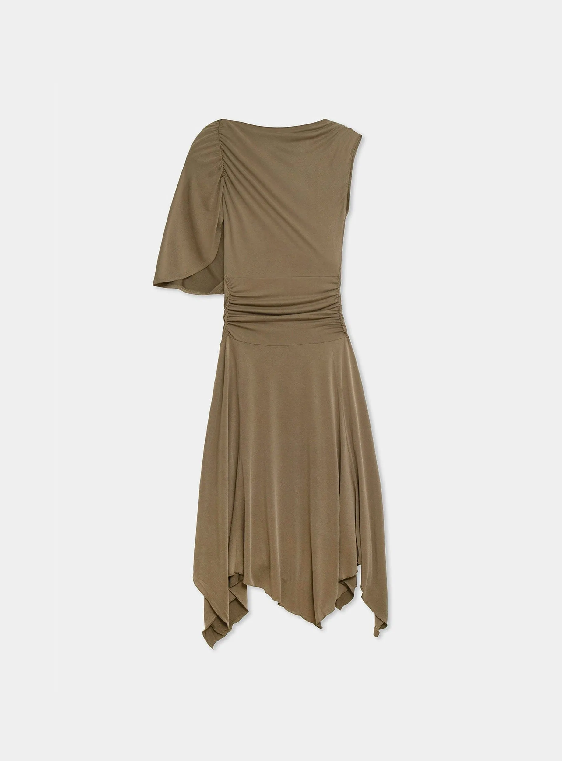 IZOLA KHAKI ASYMMETRIC DRESS sold by LAAGAM product image thumbnail 3